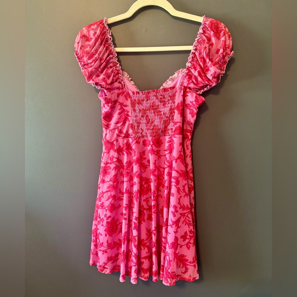 Urban Outfitters Pink Babydoll Floral Coquette Cottage Cutesy Dress. Size Small - Picture 2 of 2